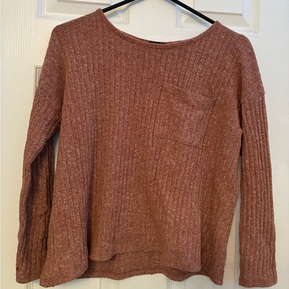 Women's Ribbed Sweater - Rust